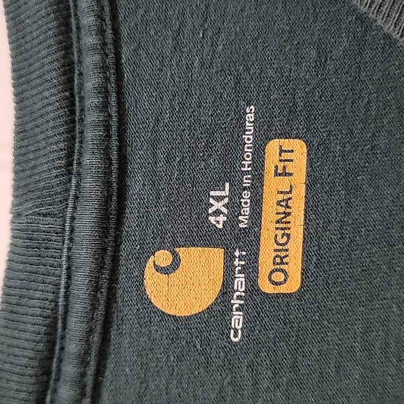 Carhartt Original Fit Long Sleeve Pocket Green Shirt Size 4XL - Picture 3 of 6